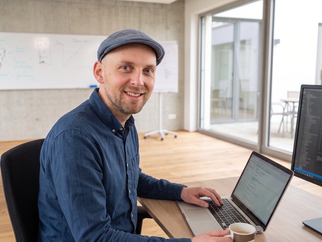 Tobias Aufenanger an seinem Arbeitsplatz